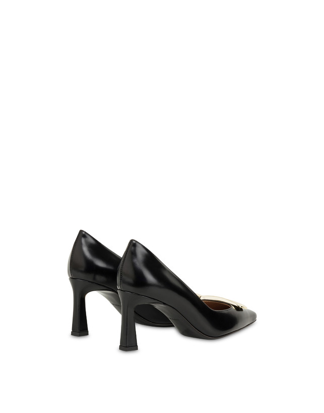 Pollini Décolleté In Vitello Abrasivato Bullion Nero Sconto