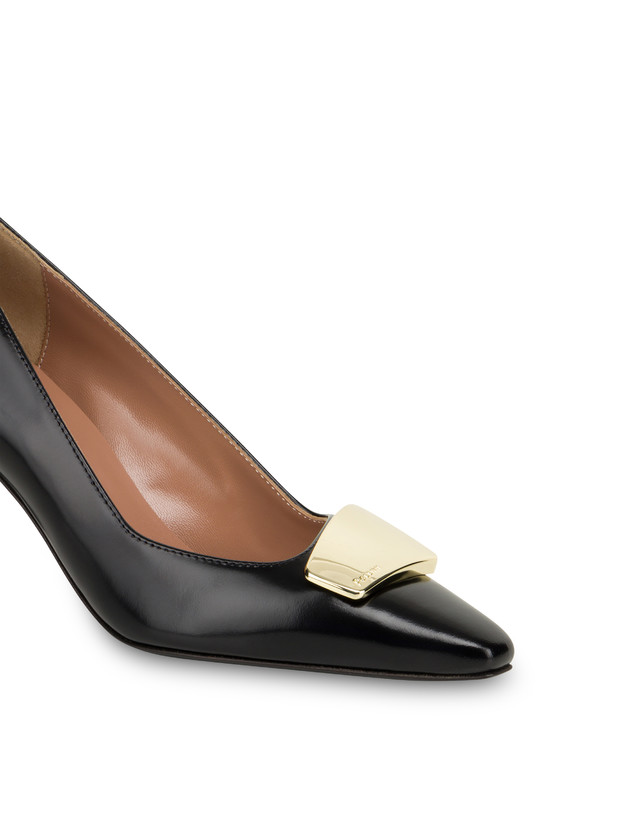Pollini Décolleté In Vitello Abrasivato Bullion Nero Sconto