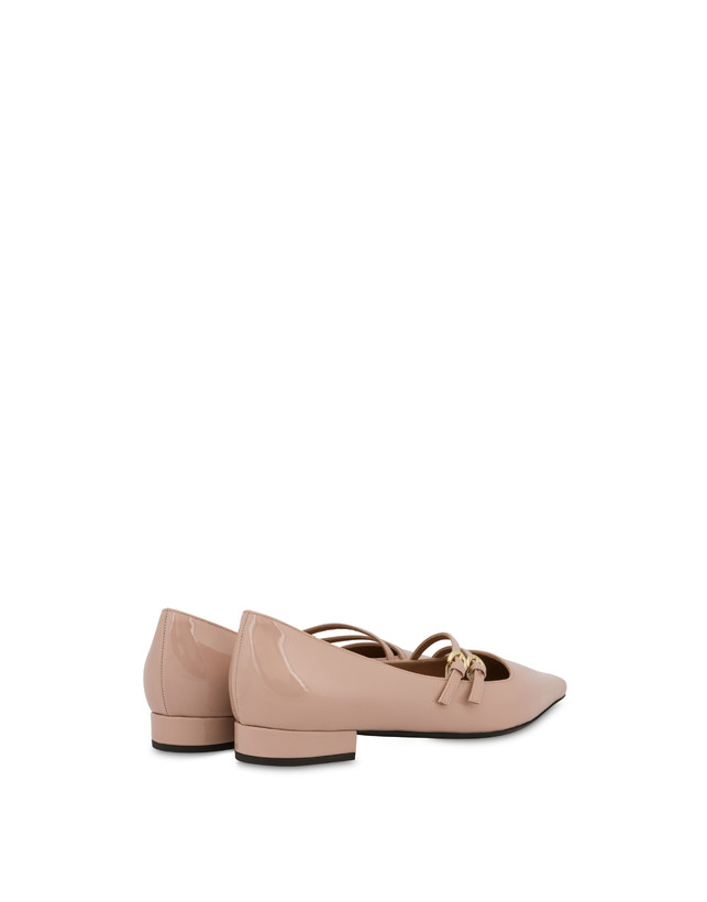 Pollini Ballerine In Vernice Bi-buckle Antico I Più Venduti