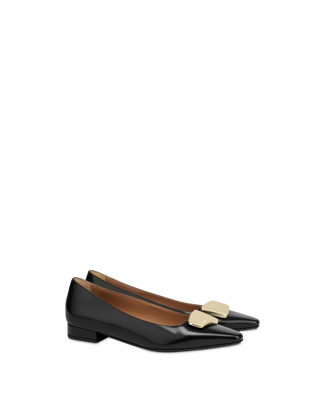 Pollini Ballerine In Vitello Abrasivato Bullion Nero Vendite Flash