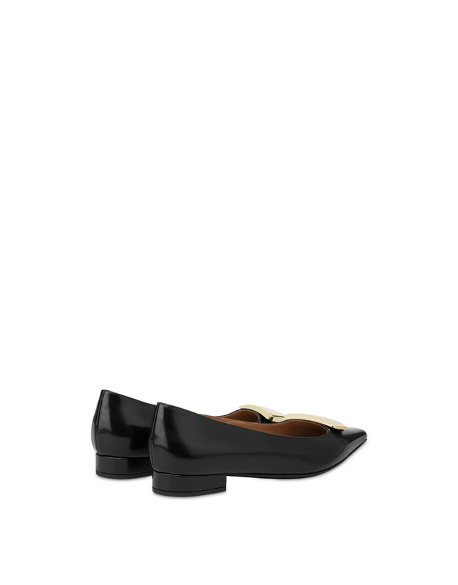 Pollini Ballerine In Vitello Abrasivato Bullion Nero Vendite Flash