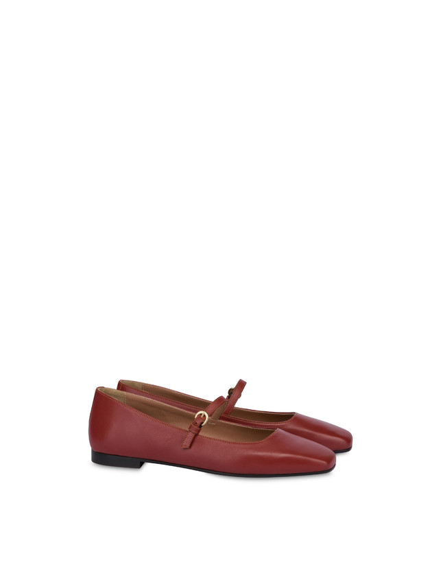 Pollini Ballerine In Nappa Nina Terracotta Nuova