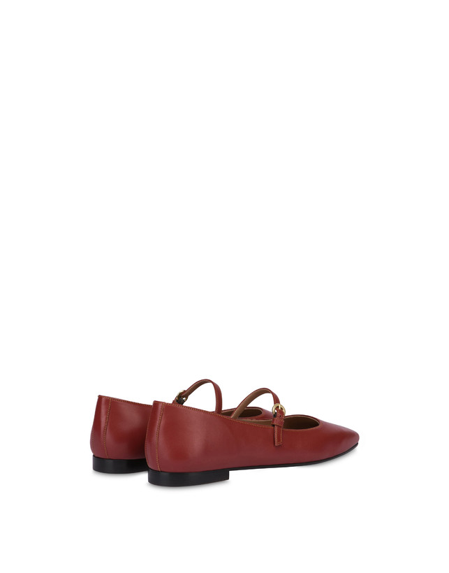 Pollini Ballerine In Nappa Nina Terracotta Nuova