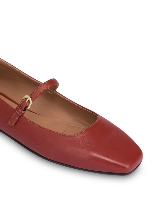 Pollini Ballerine In Nappa Nina Terracotta Nuova