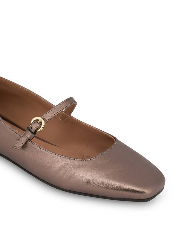 Pollini Ballerine In Nappa Laminata Nina Legno Moda