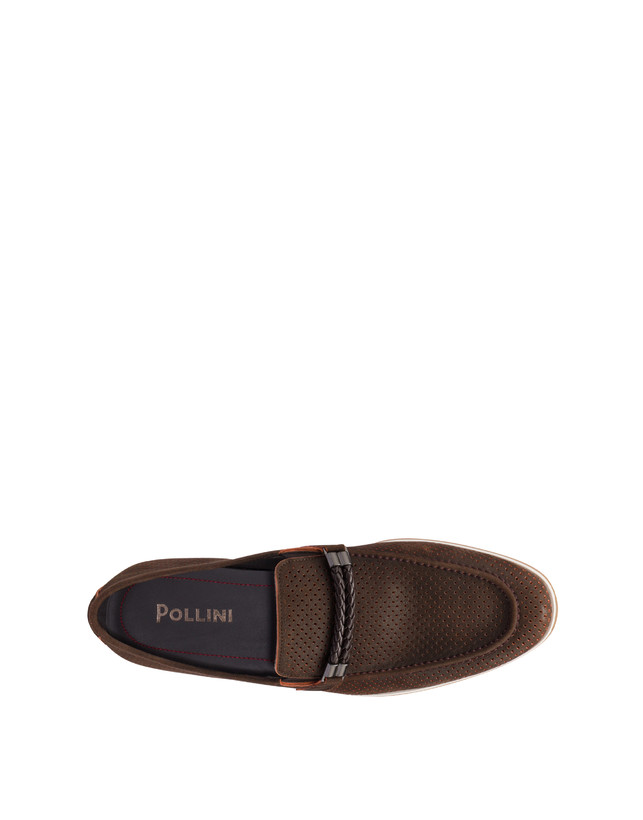 Pollini Mocassini In Scamosciato Traforato B-light T.moro Italia