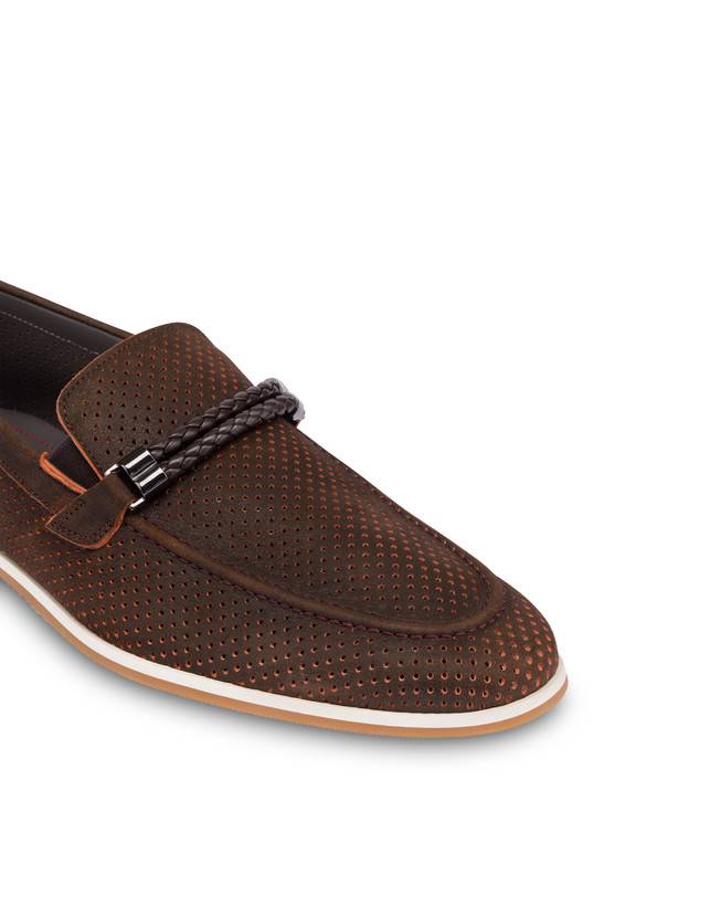 Pollini Mocassini In Scamosciato Traforato B-light T.moro Italia