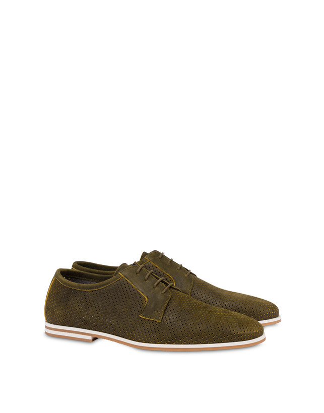 Pollini Derby In Scamosciato Traforato B-light Militare 2025