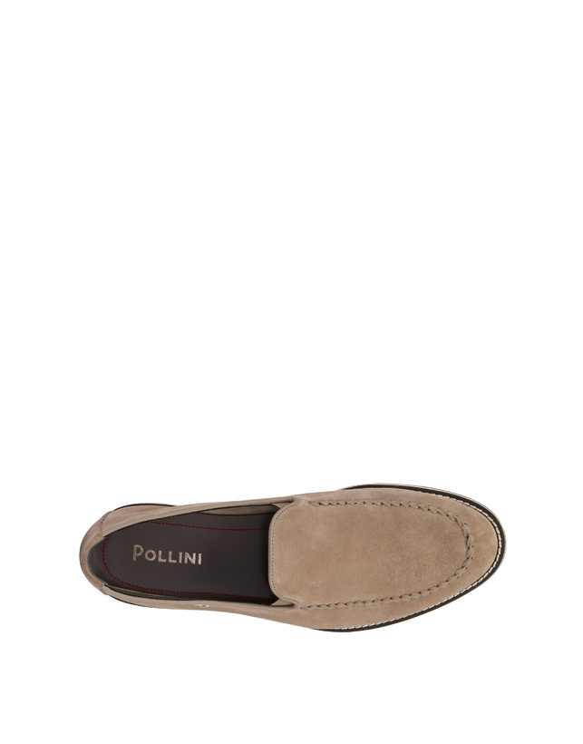 Pollini Mocassini In Crosta Green Field Beige Nuovo