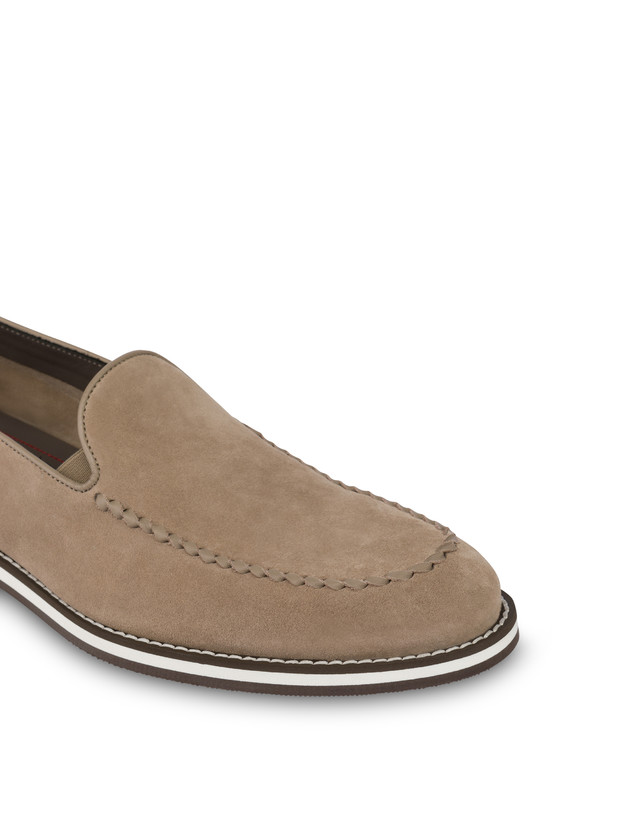 Pollini Mocassini In Crosta Green Field Beige Nuovo