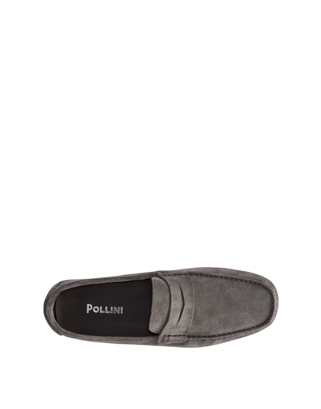 Pollini Mocassini Driver In Crosta Eazy Grafite Vendita