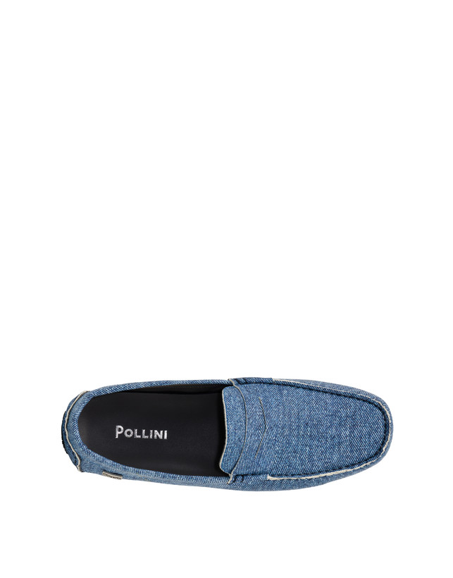 Pollini Mocassini Driver In Nappa Eazy Blu Promozione