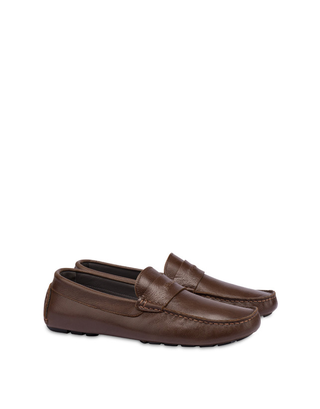 Pollini Mocassini Driver In Vitello Eazy Fango Qualità Garantita
