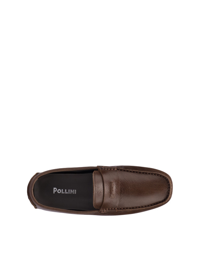 Pollini Mocassini Driver In Vitello Eazy Fango Qualità Garantita