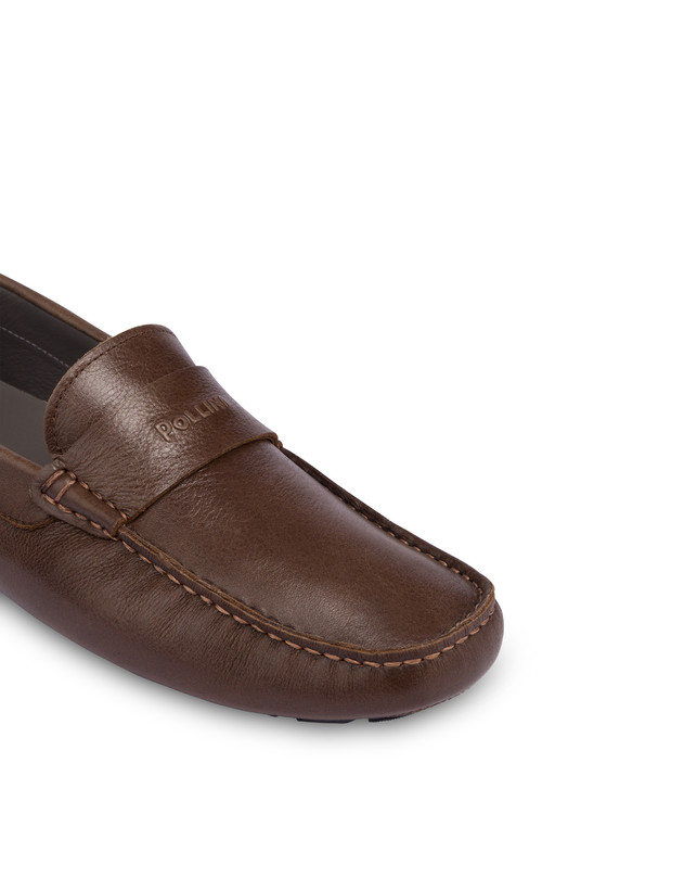 Pollini Mocassini Driver In Vitello Eazy Fango Qualità Garantita