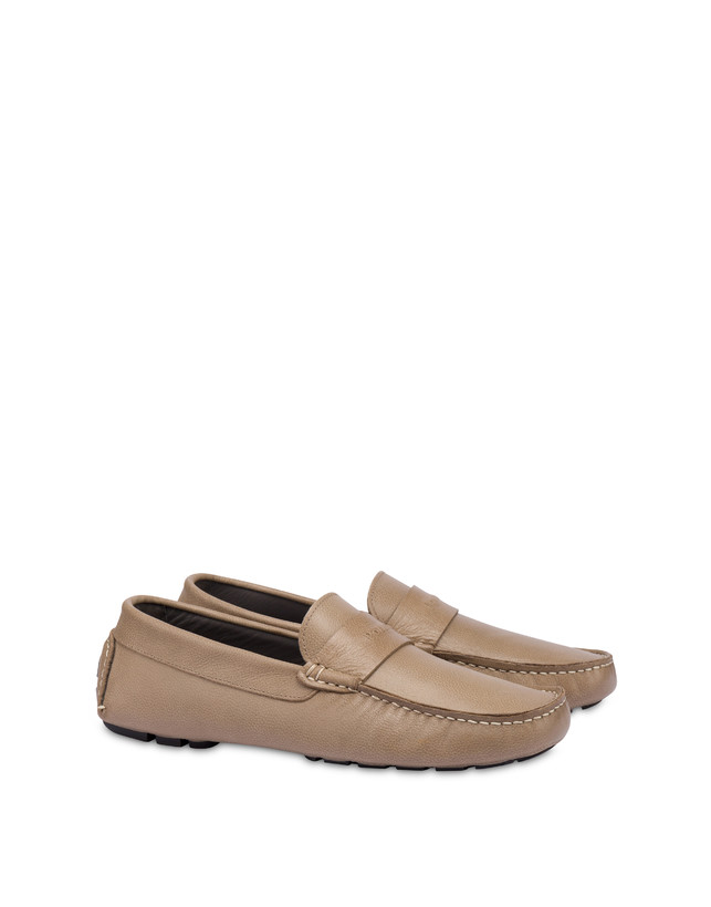 Pollini Mocassini Driver In Vitello Eazy Taupe Negozi Online