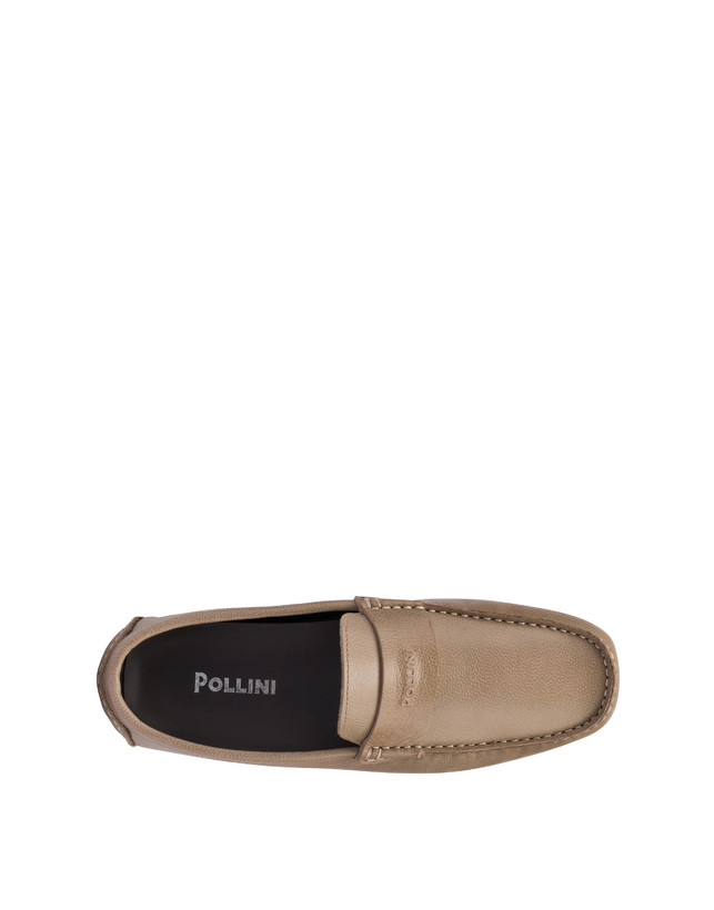 Pollini Mocassini Driver In Vitello Eazy Taupe Negozi Online