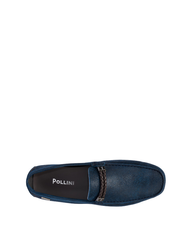 Pollini Mocassini Con Morsetto In Pelle Eazy Blu Acquista Ora