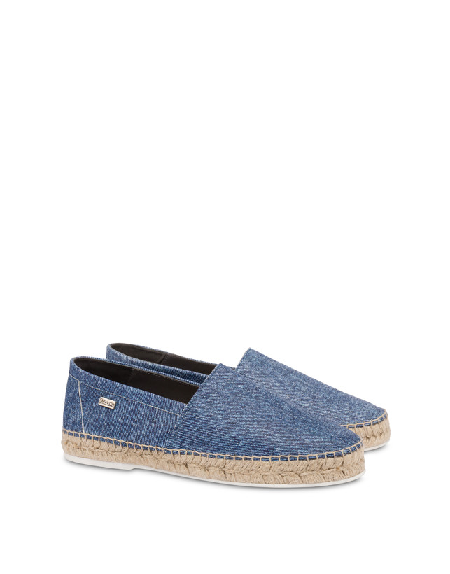 Pollini Espadrillas In Capra Stampa Denim Blu Promozione Limitata