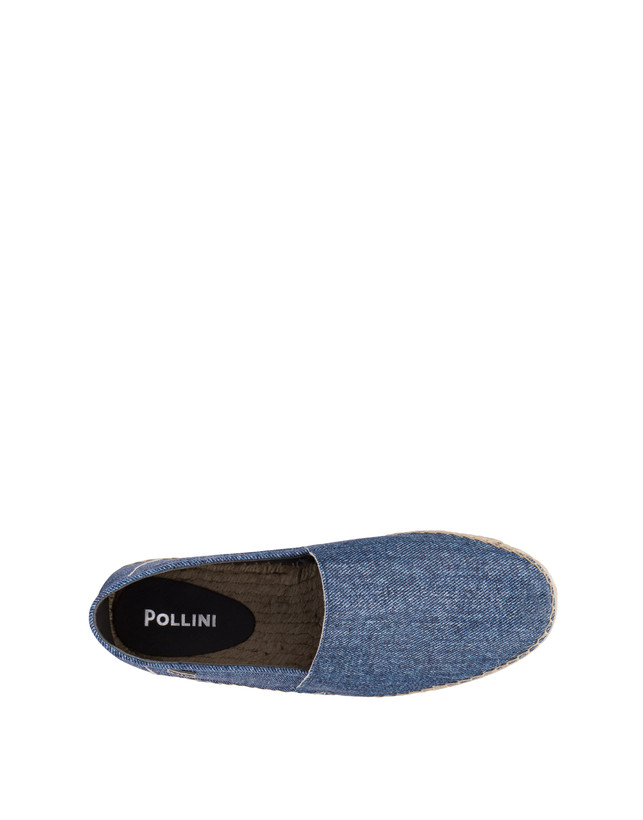 Pollini Espadrillas In Capra Stampa Denim Blu Promozione Limitata