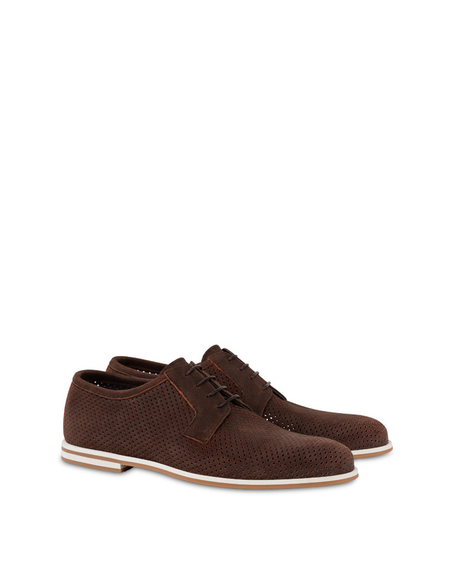 Pollini Derby In Scamosciato Traforato B-light T.moro Fino Al -60%