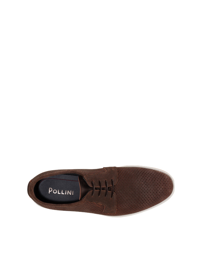 Pollini Derby In Scamosciato Traforato B-light T.moro Fino Al -60%