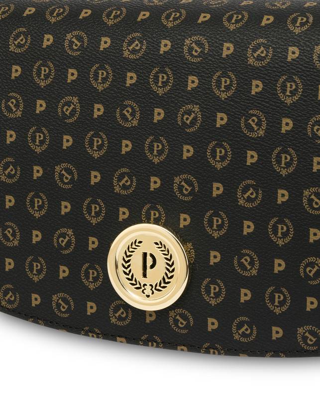 Pollini Borsa A Tracolla Heritage Pvc Nero/nero Offerta