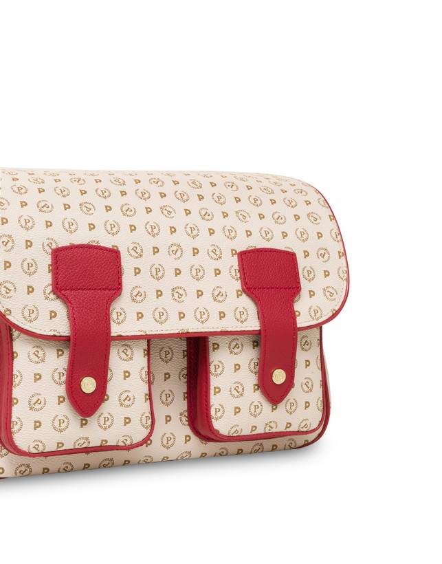 Pollini Borsa A Spalla Multitasche Heritage Logo Classic Avorio/lacca Saldi