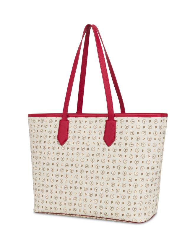 Pollini Shopping Bag Heritage 70th Anniversary Avorio/rosso Vendita Calda