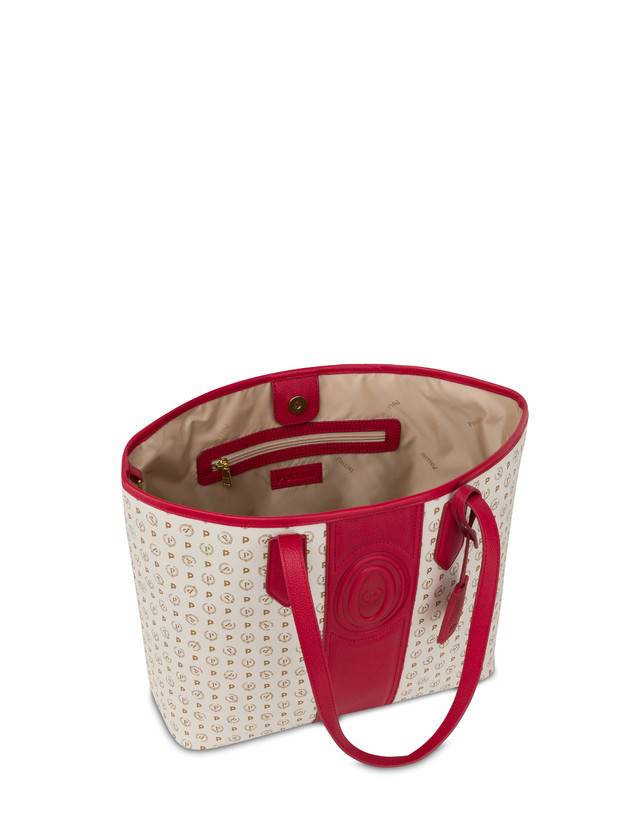 Pollini Shopping Bag Heritage 70th Anniversary Avorio/rosso Vendita Calda