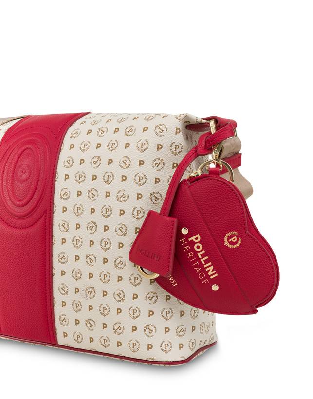 Pollini Borsa A Spalla Heritage 70th Anniversary Avorio/rosso Saldi Di Fabbrica