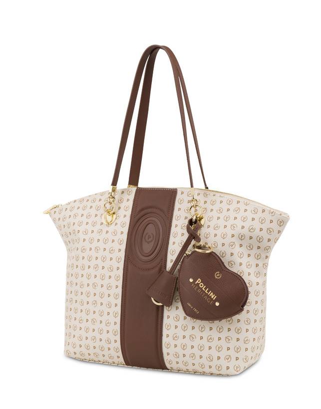 Pollini Tote Bag Heritage 70th Anniversary Avorio/marrone Vendite Flash