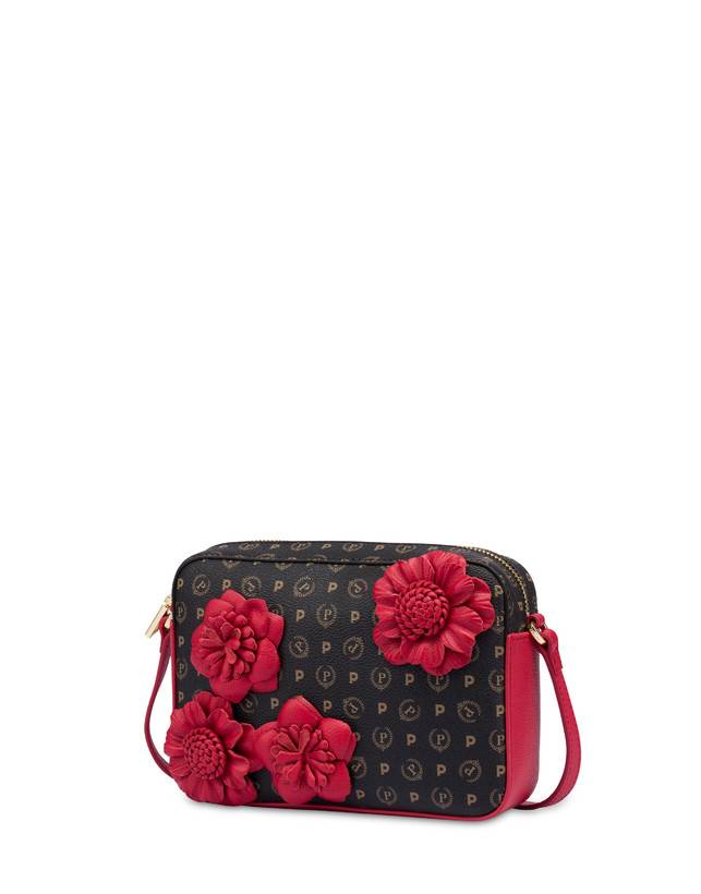 Pollini Camera Bag Piccola Heritage Flowers Nero/rosso In Linea