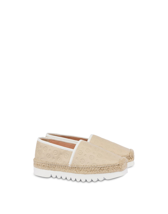 Pollini Espadrillas Heritage Logo Embossed Avorio Qualità