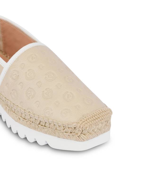 Pollini Espadrillas Heritage Logo Embossed Avorio Qualità
