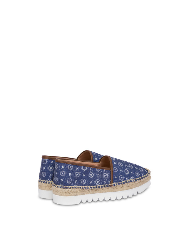Pollini Espadrillas Heritage Denim Jacquard Blu/marrone Vendita