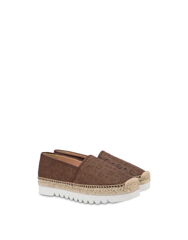 Pollini Espadrillas Heritage Logo Embossed Marrone Offerta settimanale