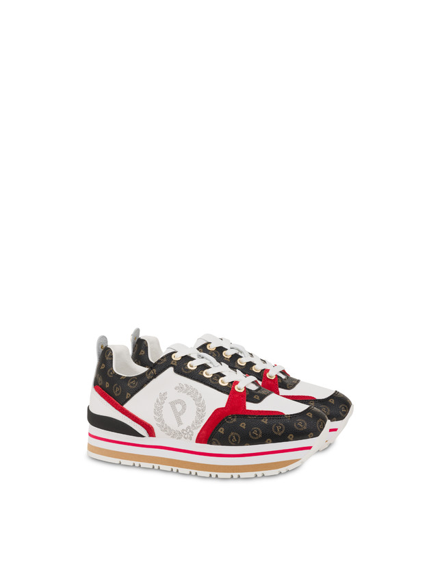 Pollini Sneakers In Vitello Heritage Forever Nero/rosso/bianco Acquista Ora