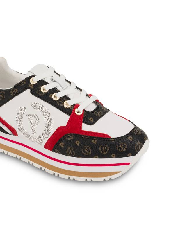 Pollini Sneakers In Vitello Heritage Forever Nero/rosso/bianco Acquista Ora