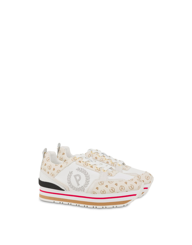 Pollini Sneakers In Vitello Heritage Forever Avorio/avorio/bianco Consegna Veloce