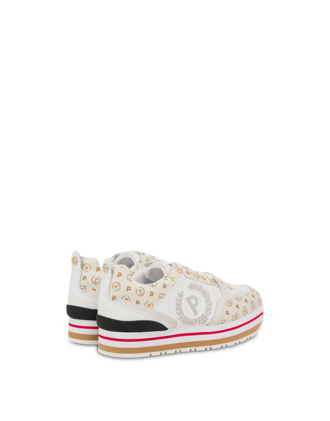 Pollini Sneakers In Vitello Heritage Forever Avorio/avorio/bianco Consegna Veloce