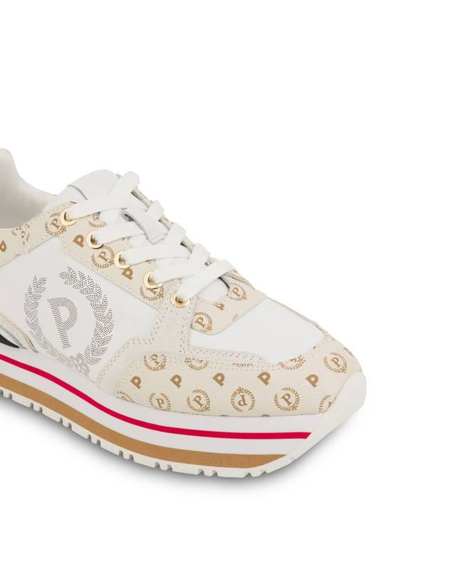 Pollini Sneakers In Vitello Heritage Forever Avorio/avorio/bianco Consegna Veloce