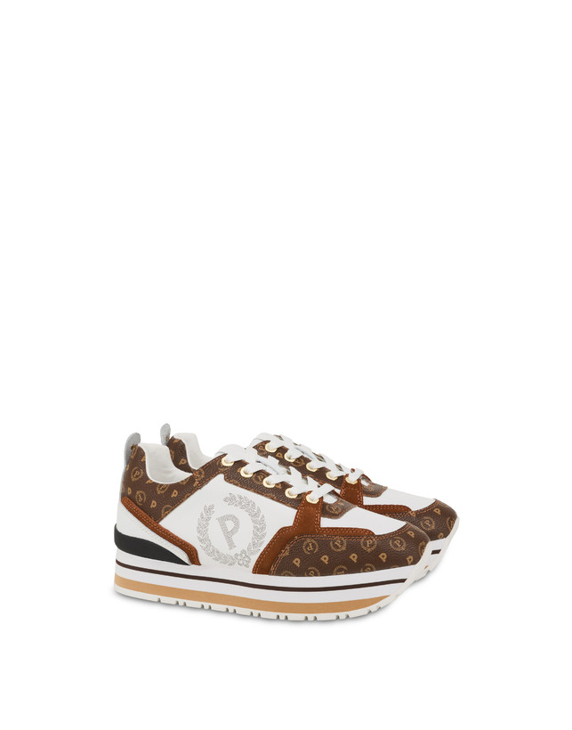 Pollini Sneakers In Vitello Heritage Forever Marrone/marrone/bianco Promozione Limitata