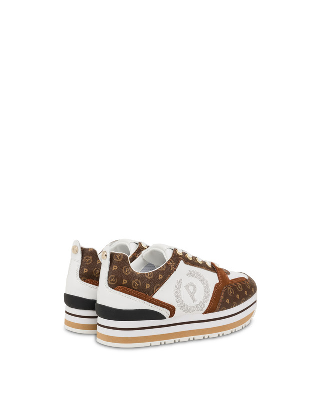 Pollini Sneakers In Vitello Heritage Forever Marrone/marrone/bianco Promozione Limitata