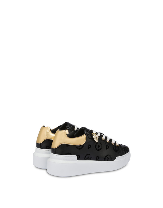Pollini Sneakers Con Charm Heritage Flock Nero/nero Economico