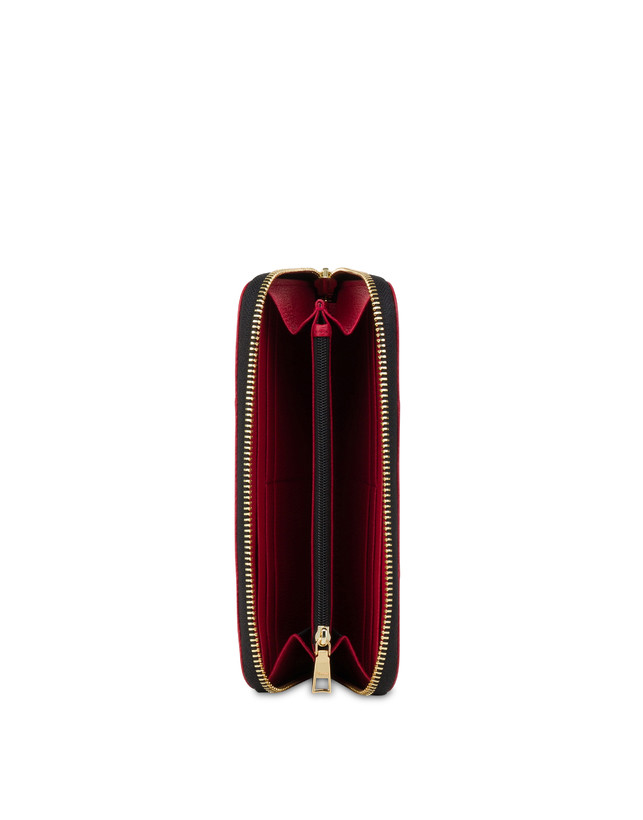 Pollini Portafoglio Zip Around Heritage 70th Anniversary Nero/rosso In Vendita