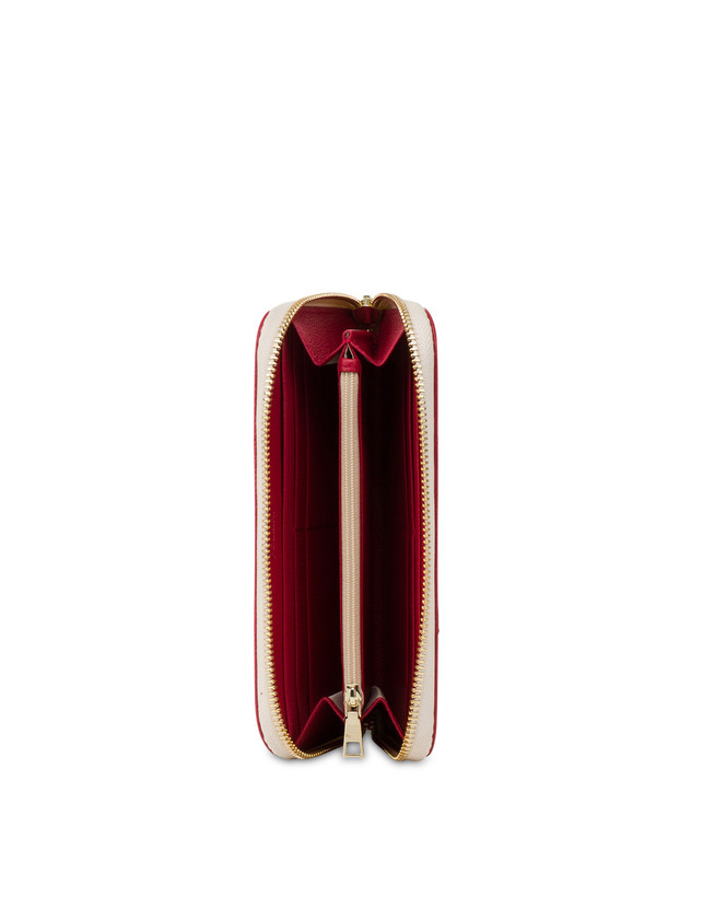 Pollini Portafoglio Zip Around Heritage 70th Anniversary Avorio/rosso Saldi