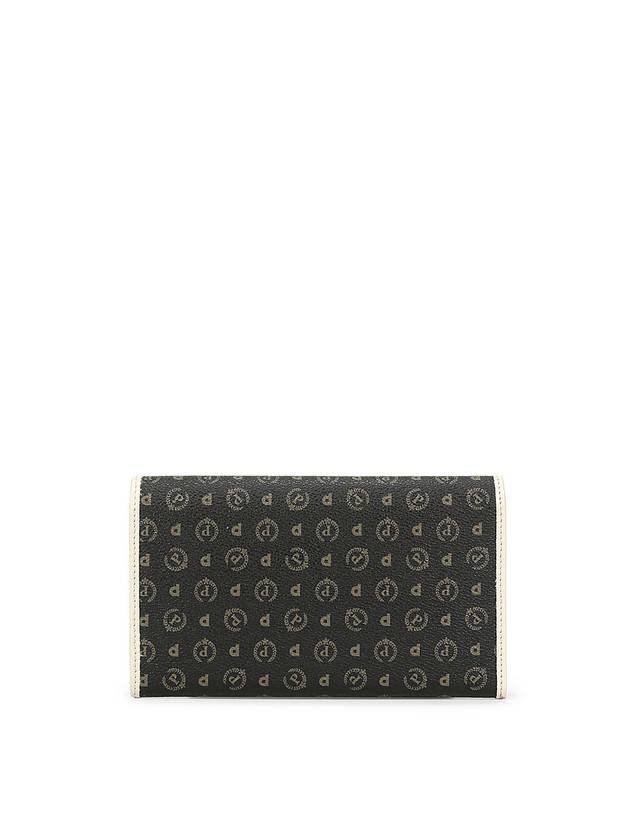 Pollini Portafoglio Heritage Logo Classic Nero/avorio Vendita Economica