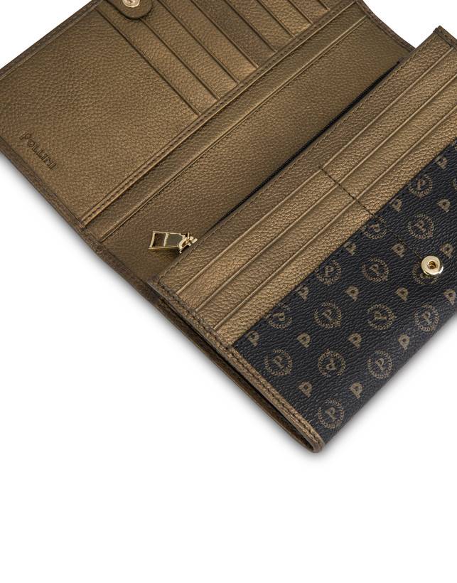 Pollini Portafoglio Special Heritage Avorio/nero/bronzo Saldi Di Fabbrica