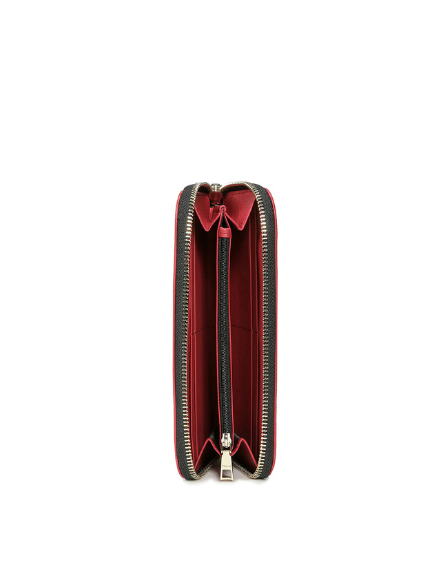 Pollini Portafoglio Zip Around Heritage Logo Classic Nero/lacca Vendite Flash